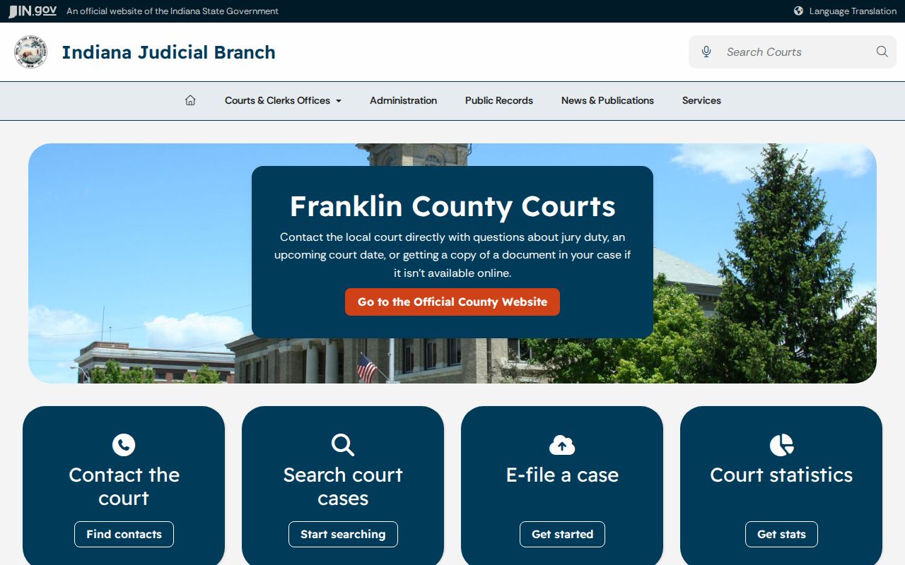 Franklin County active warrant court directory for record confirmation
